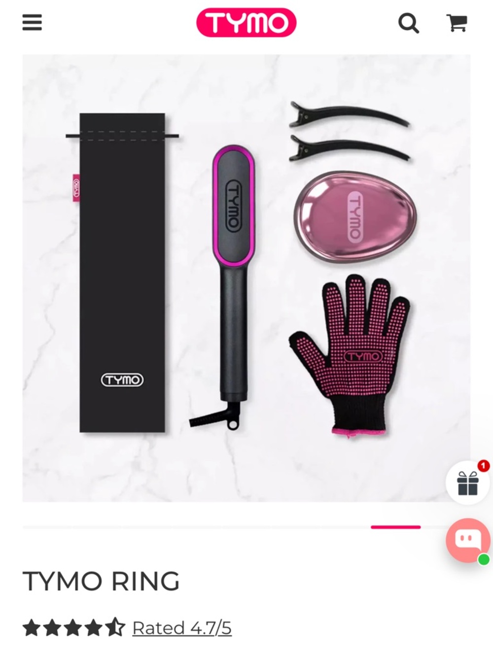 TYMO Ring Hair Styling Kit in Black & Pink